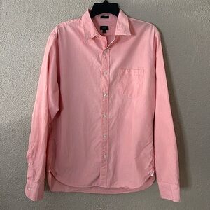 Mens J.Crew Shirt Pink Button Down Long Sleeve Slim Fit Size Large L